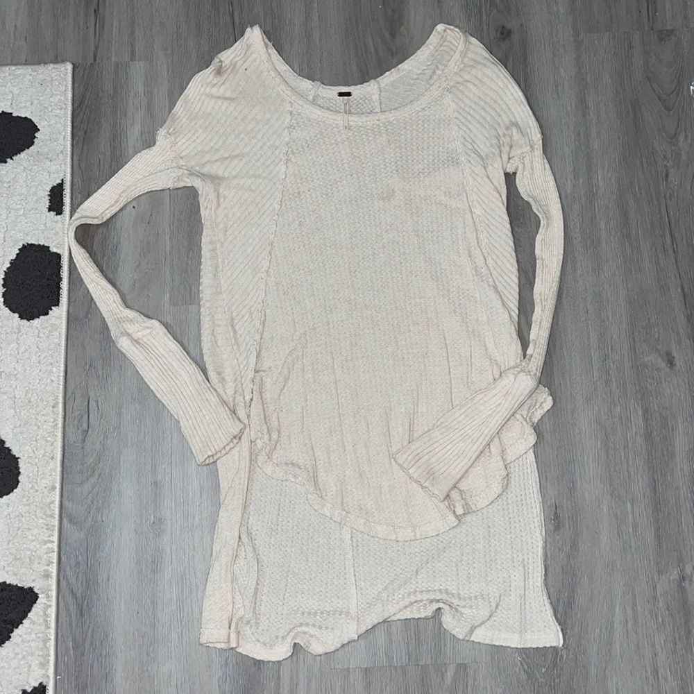 Free peiple waffle knit thermal top